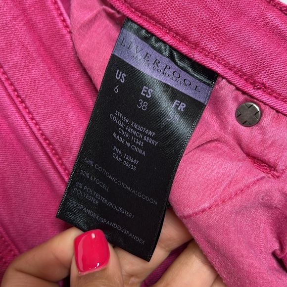 Liverpool The Crop Skinny Dark Pink Jeans Size 6/28 - Picture 10 of 13
